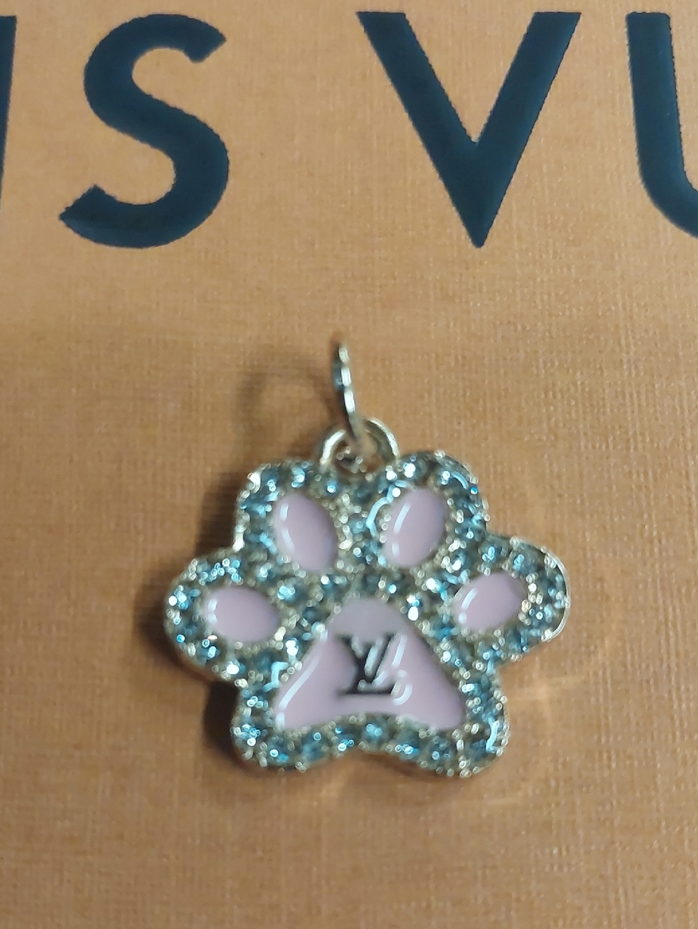 LV Light Pink Paw Crystal Charm Pendant